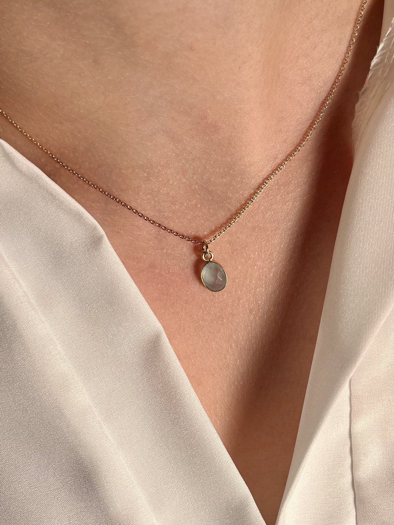 Collier plaqué plaqué or 1 TOPAZE TURQUOISE
