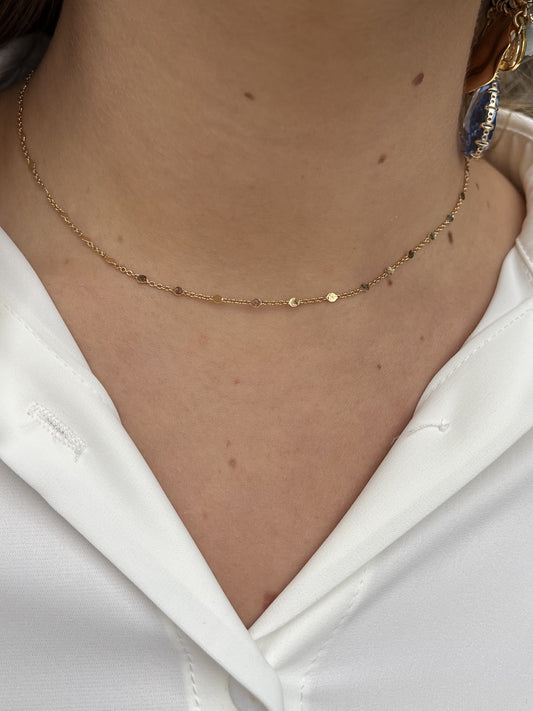 Collier ras de cou plaqué or 