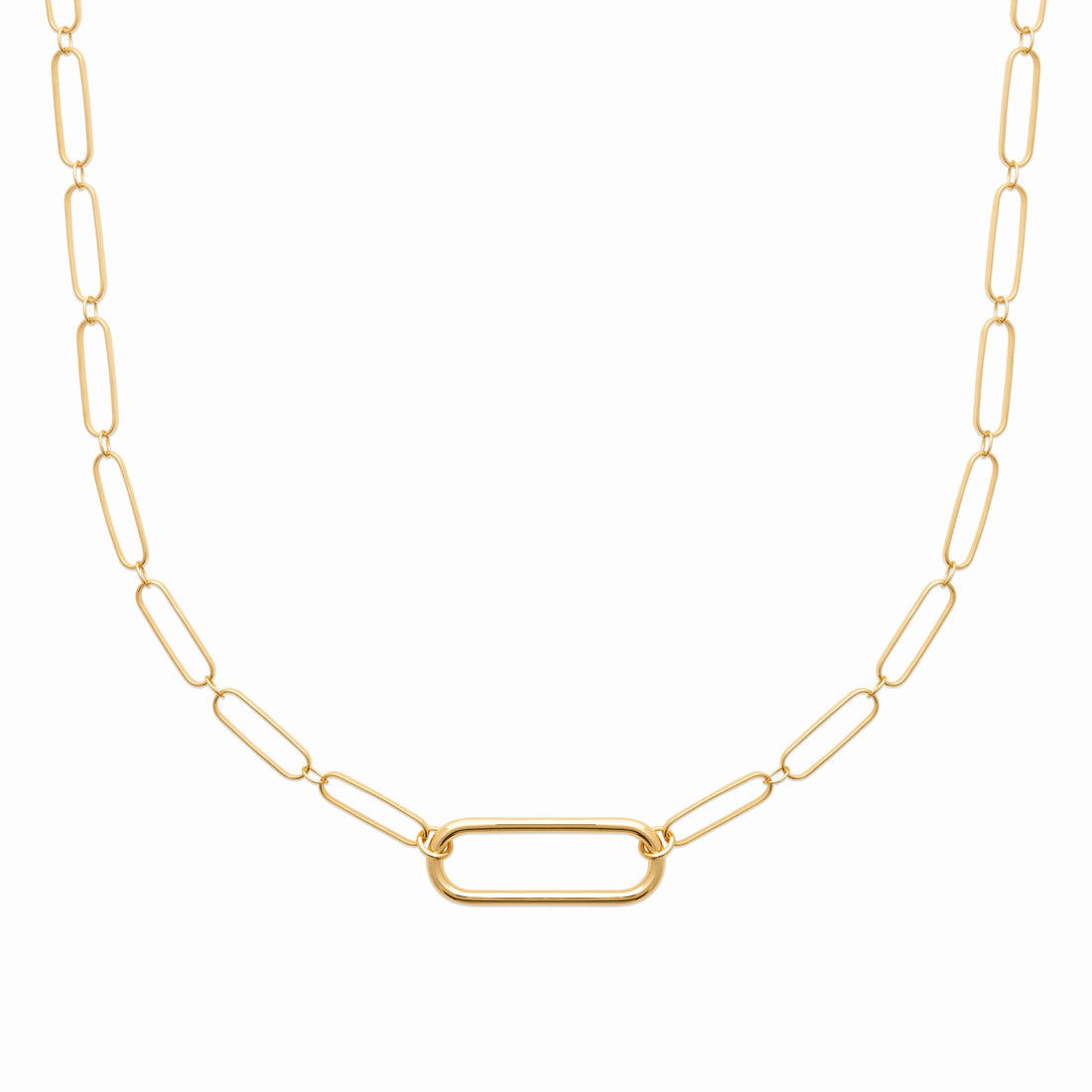 Collier ras de cou plaqué or &amp; maille trombone 