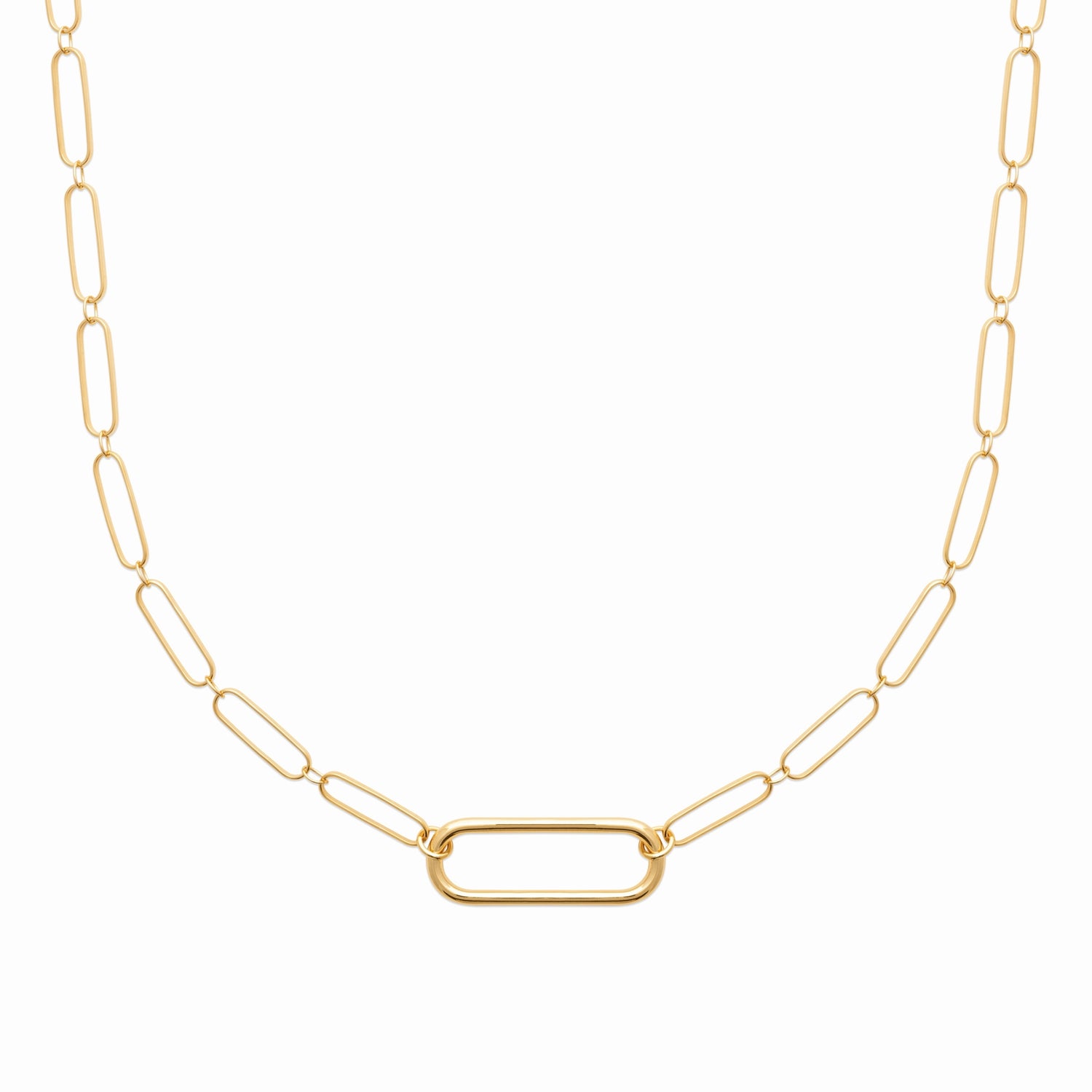 Collier ras de cou plaqué or &amp; maille trombone 