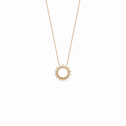 Collier soleil plaqué or 