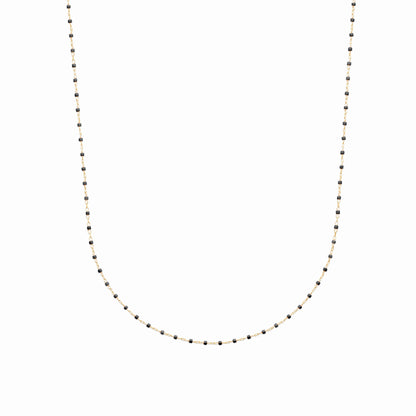 Collier soleil plaqué or & email noir 