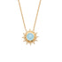 Collier soleil plaqué or - pierre naturelle agate bleue 