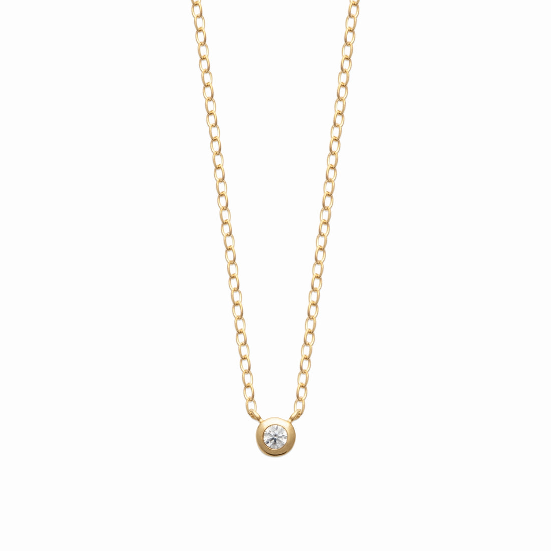 Collier solitaire plaqué or 