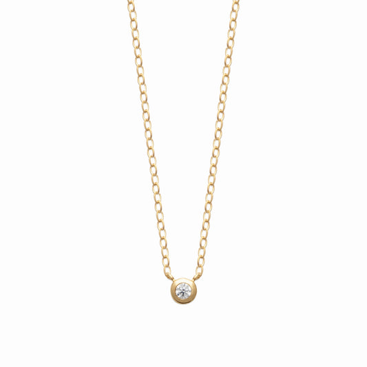 Collier solitaire plaqué or 
