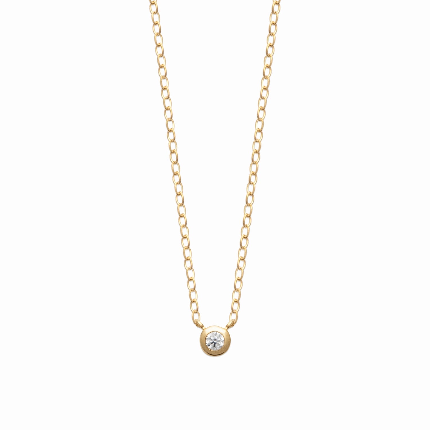 Collier solitaire plaqué or 