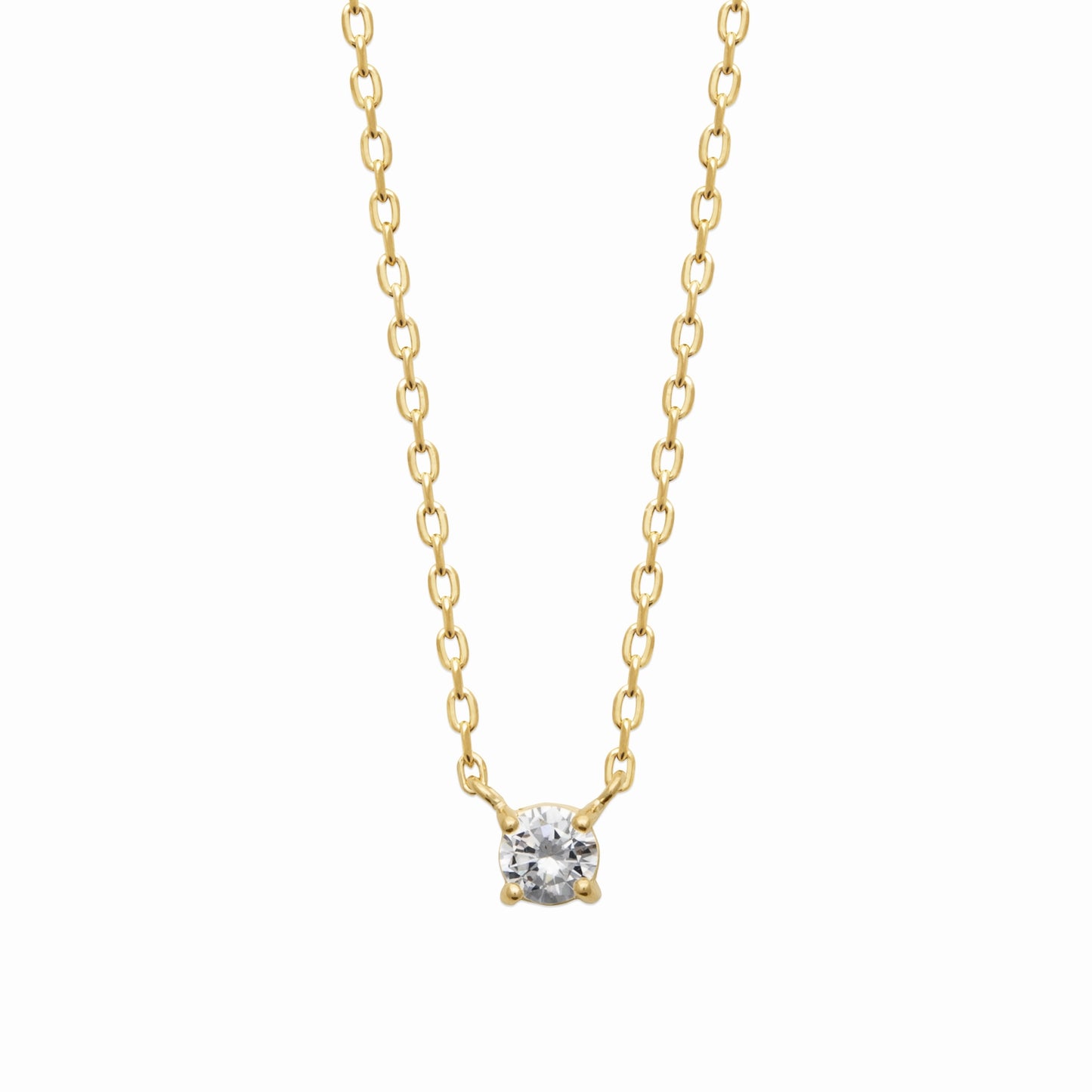 Collier solitaire plaqué or 