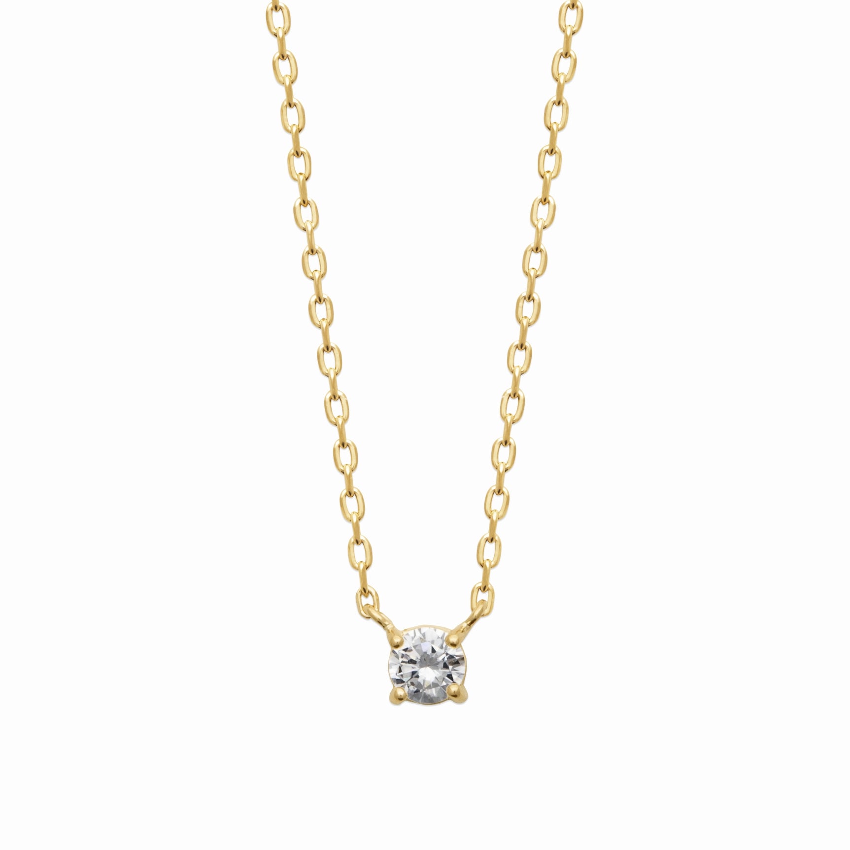 Collier solitaire plaqué or 