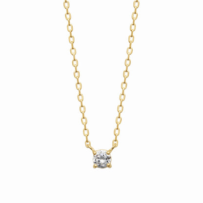 Collier solitaire plaqué or 