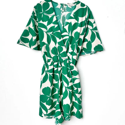 Combi short imprimé col v VERT
