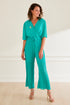 Combinaison longue plissée Pénélope – élégance fluide TURQUOISE 