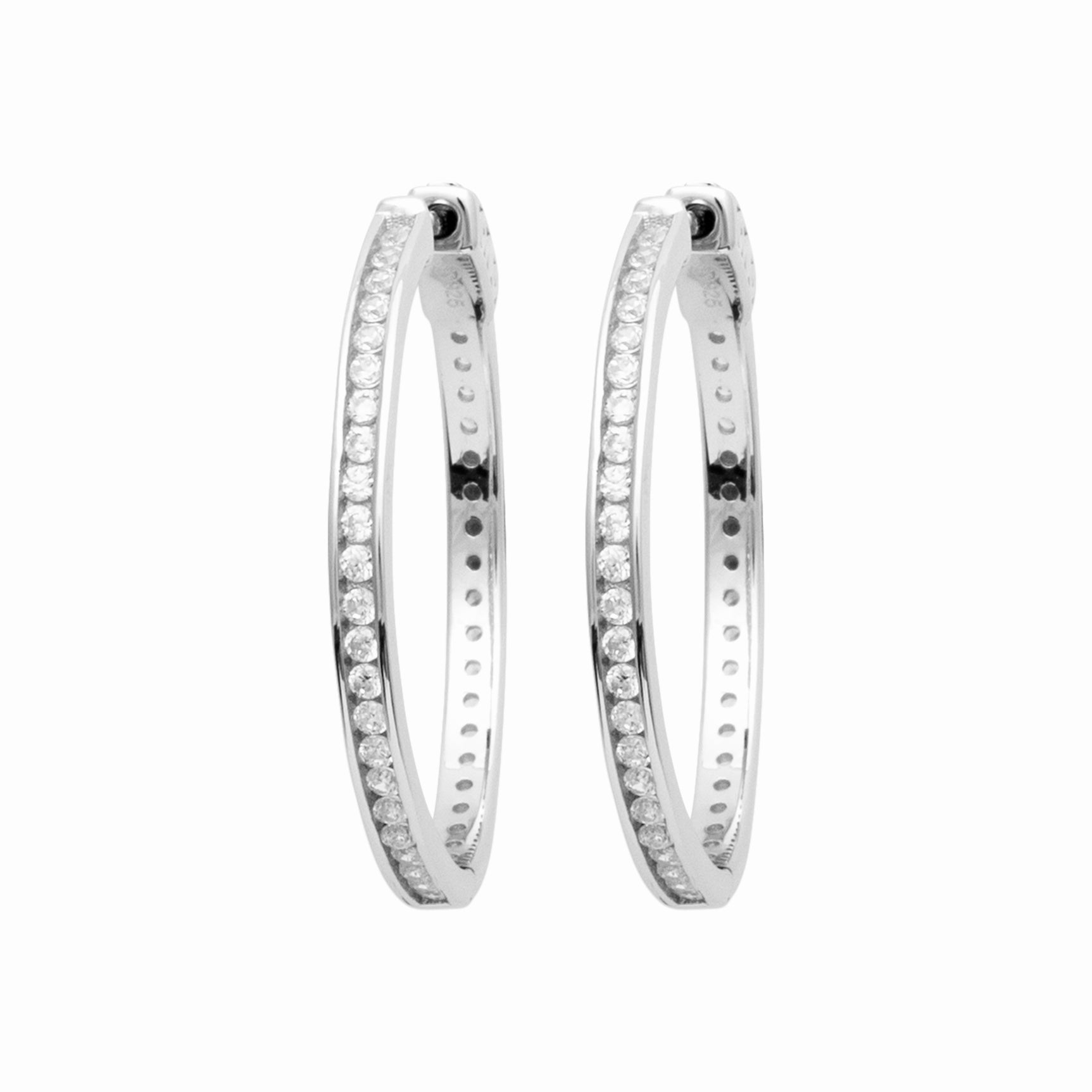 Créoles argent éclatantes 30mm 
