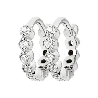 Créoles argent rhodié &amp; brillants 