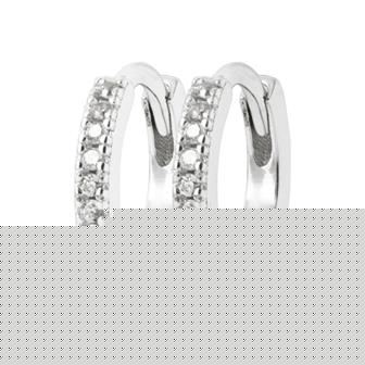 Créoles argent rhodié &amp; brillants 