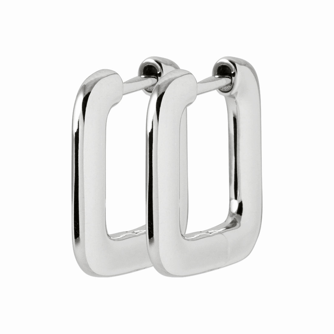 Créoles carrées argent rhodié 