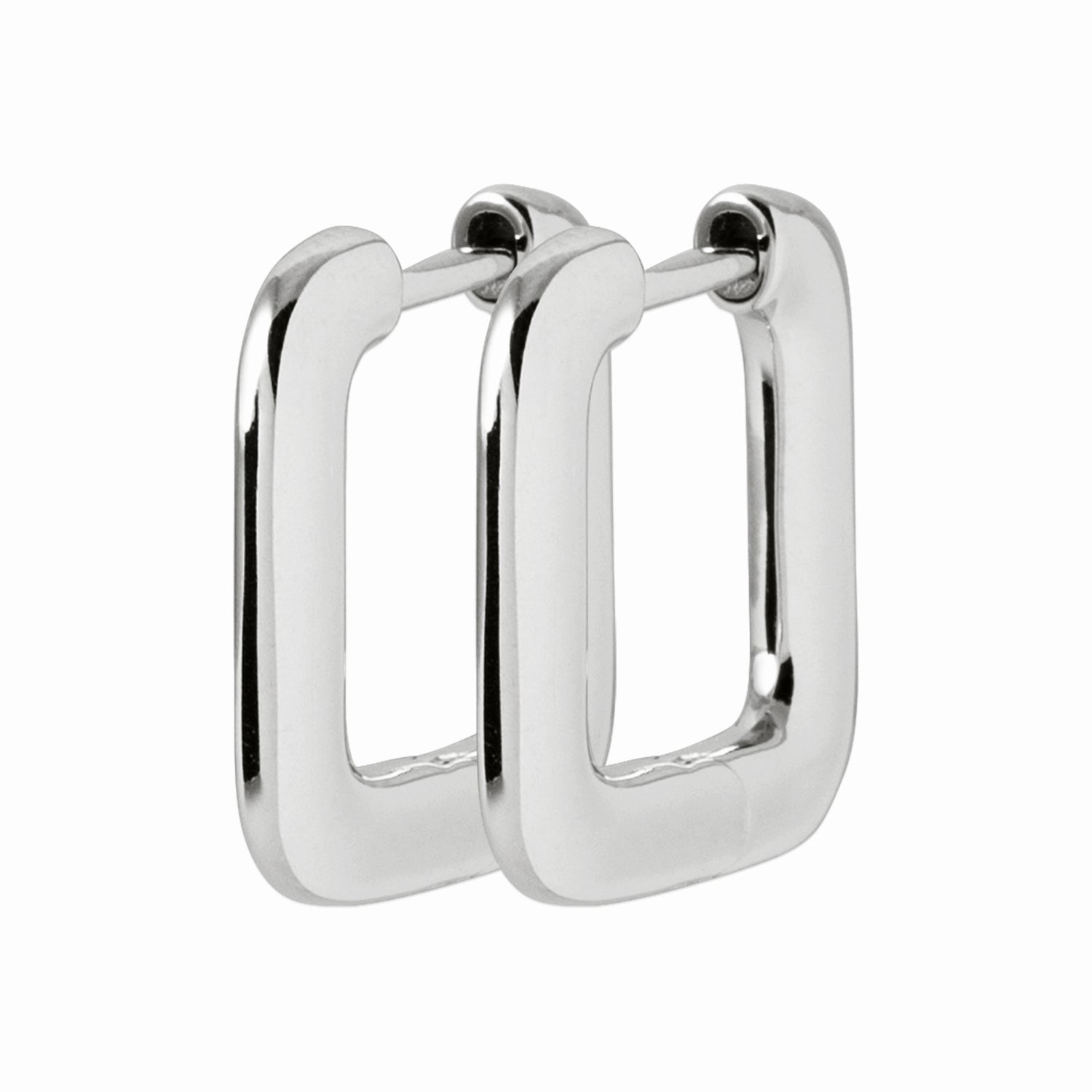 Créoles carrées argent rhodié 