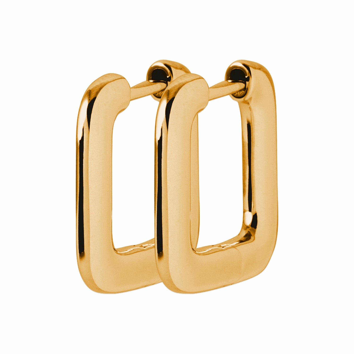 Créoles carrées plaqué or 15mm 