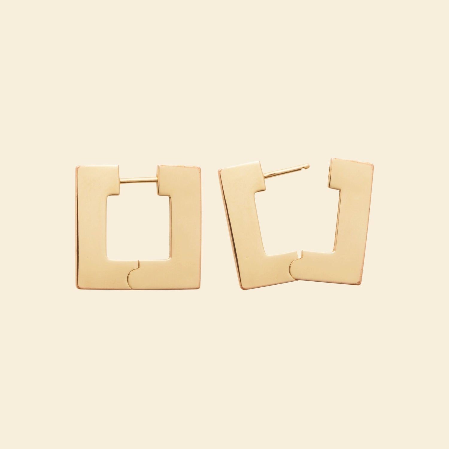 Créoles carrées plaqué or - 20 mm 