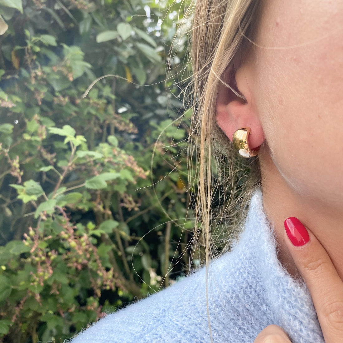 Créoles épaisses plaqué or - 20 mm