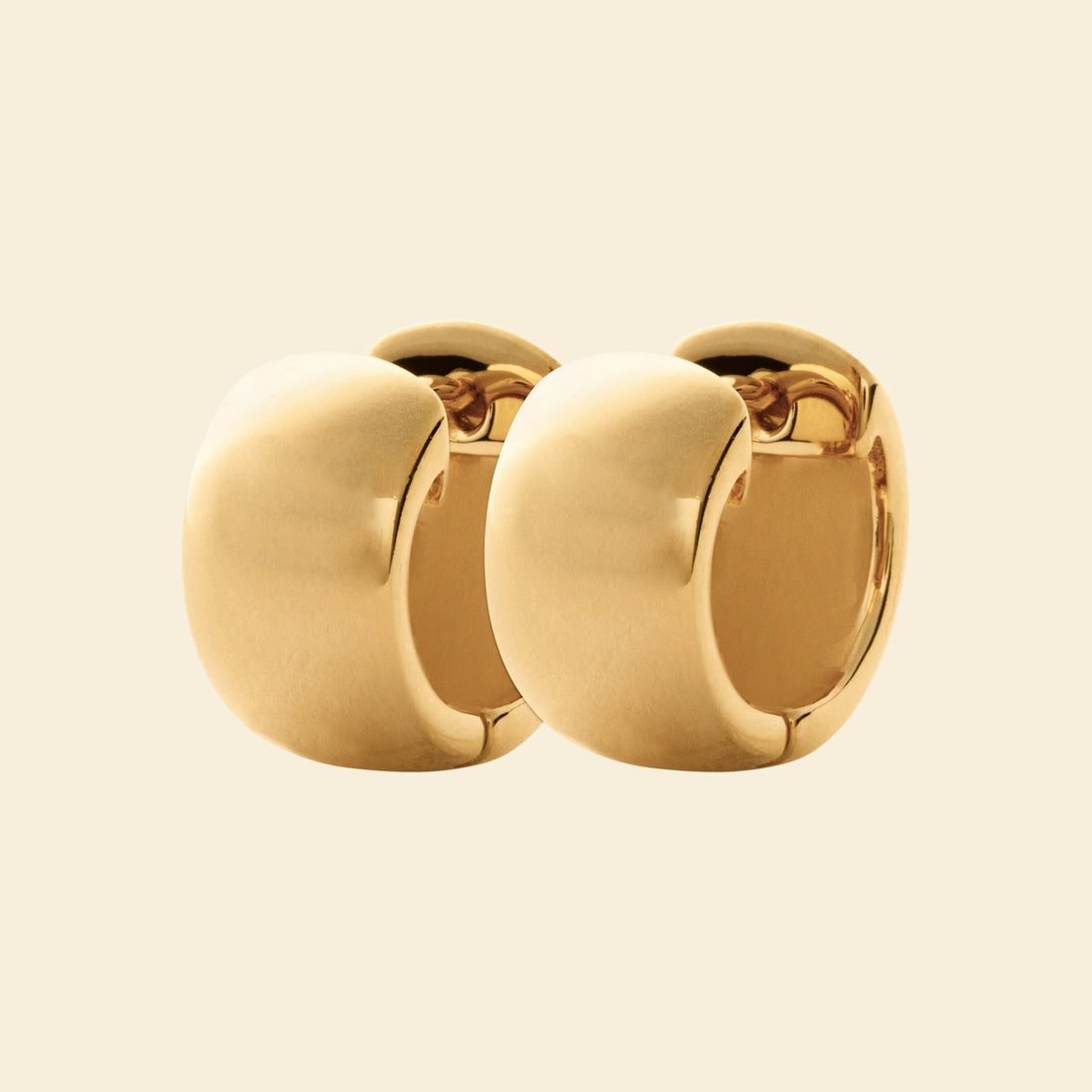 Créoles épaisses plaqué or - 20 mm