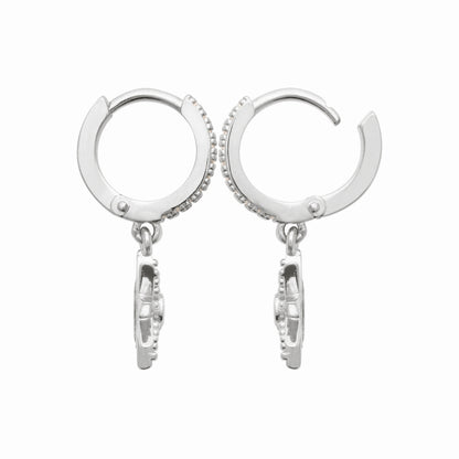 Créoles étoiles argent rhodié & brillants 