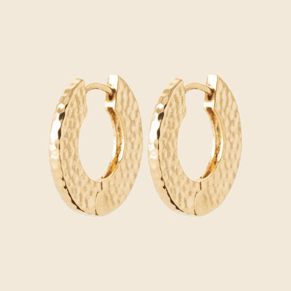 Créoles martelées plaqué or - 20 mm 