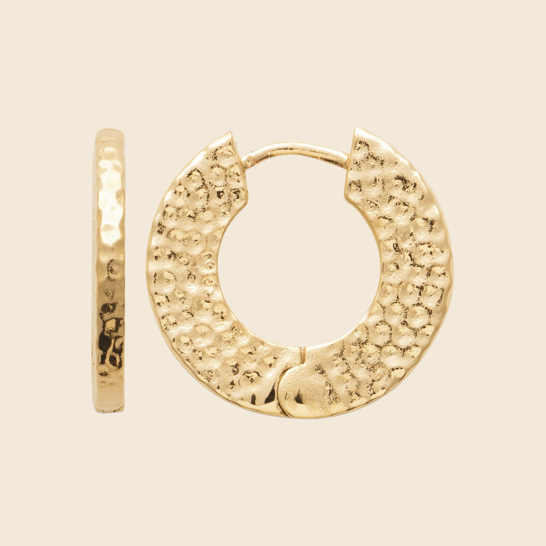 Créoles martelées plaqué or - 20 mm 