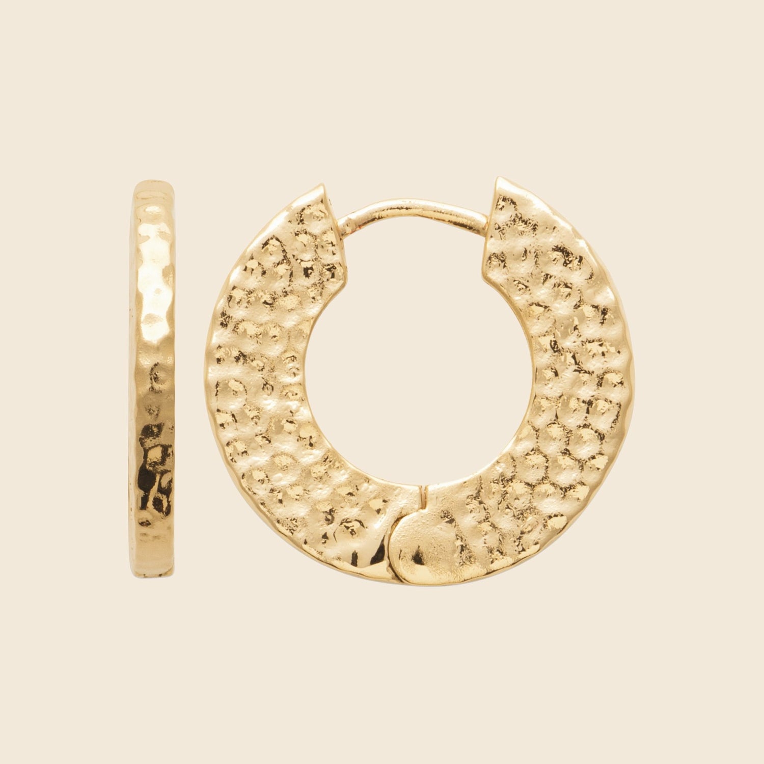 Créoles martelées plaqué or - 20 mm 