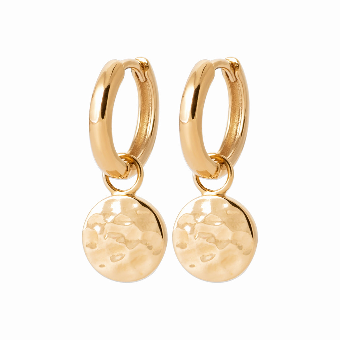 Créoles plaqué or 12mm - martelées 
