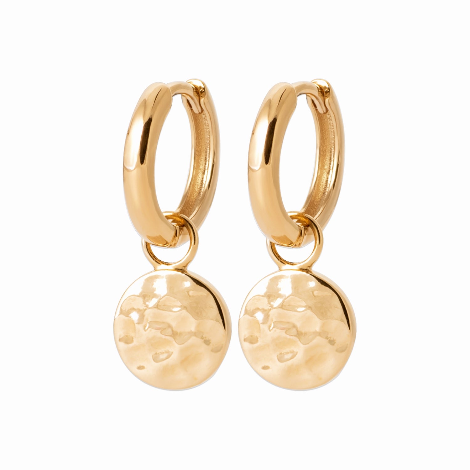 Créoles plaqué or 12mm - martelées 