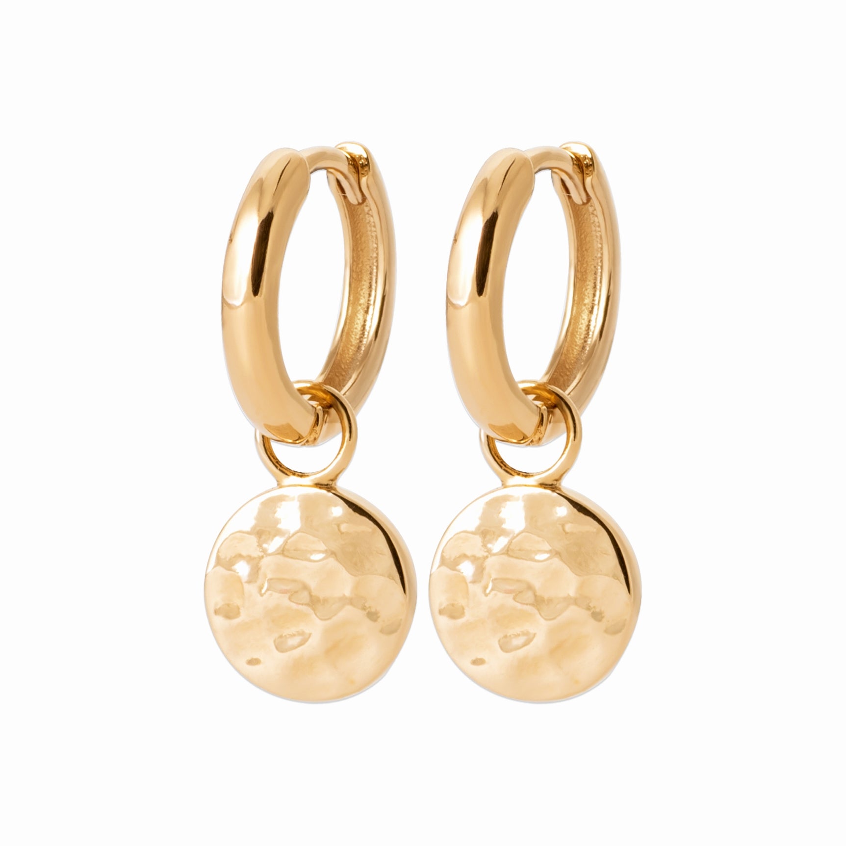 Créoles plaqué or 12mm - martelées 