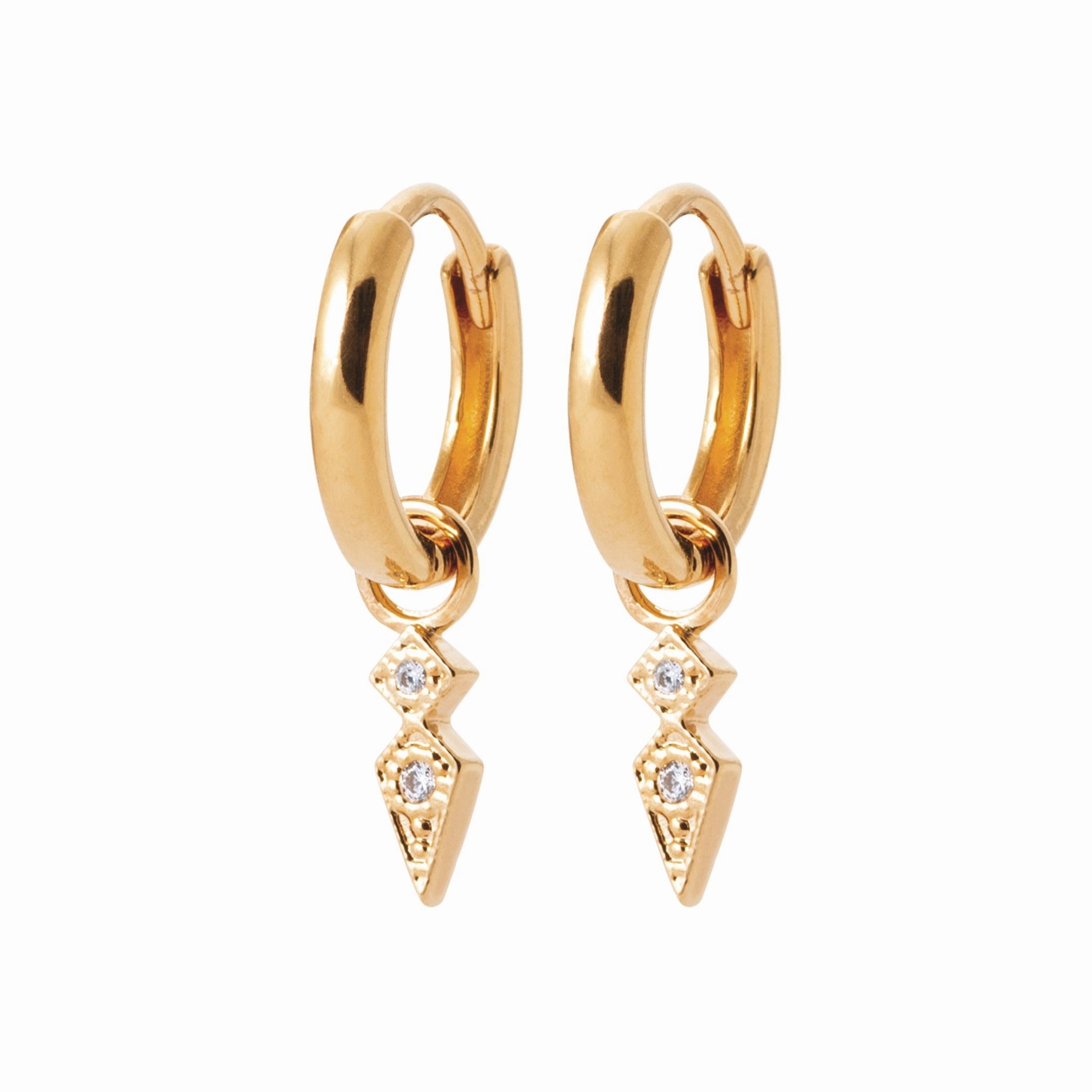 Créoles plaqué or 12mm - pendentif amovible 