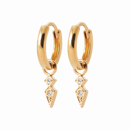 Créoles plaqué or 12mm - pendentif amovible 