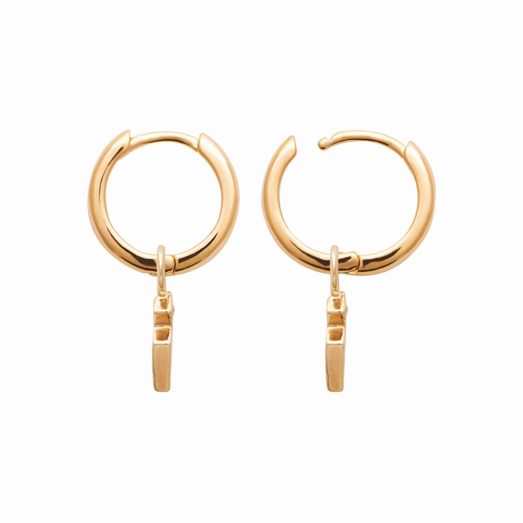 Créoles plaqué or 12mm - pendentif amovible 