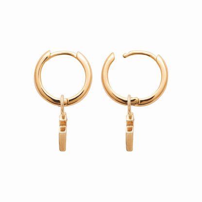 Créoles plaqué or 12mm - pendentif amovible 