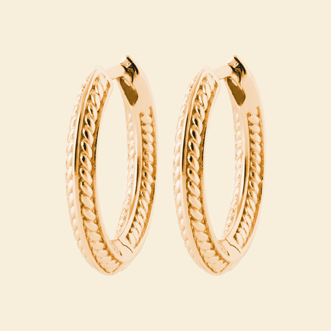 Créoles plaqué or 18 mm - tressées