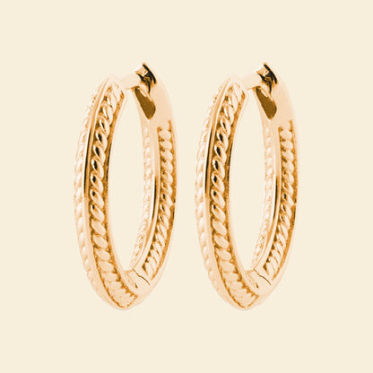 Créoles plaqué or 18 mm - tressées 