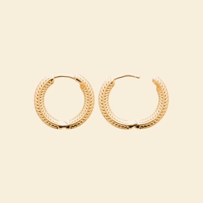 Créoles plaqué or 18 mm - tressées 