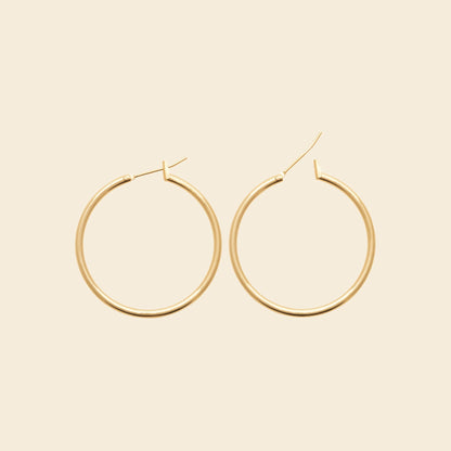 Créoles plaqué or 30 mm fines 