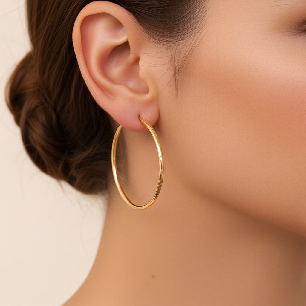 Créoles plaqué or 40 mm 