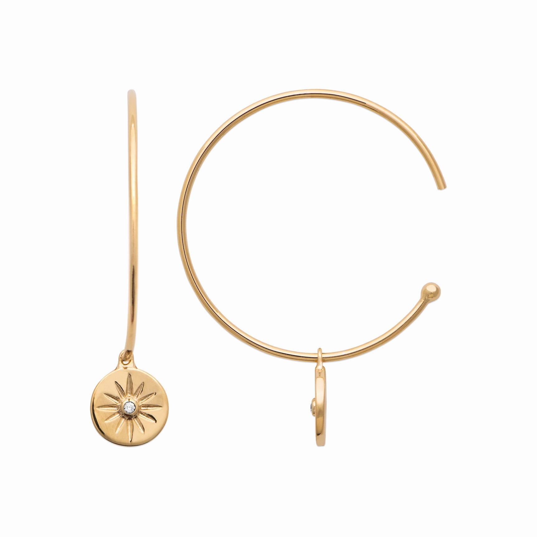 Creoles plaque or & brillants 