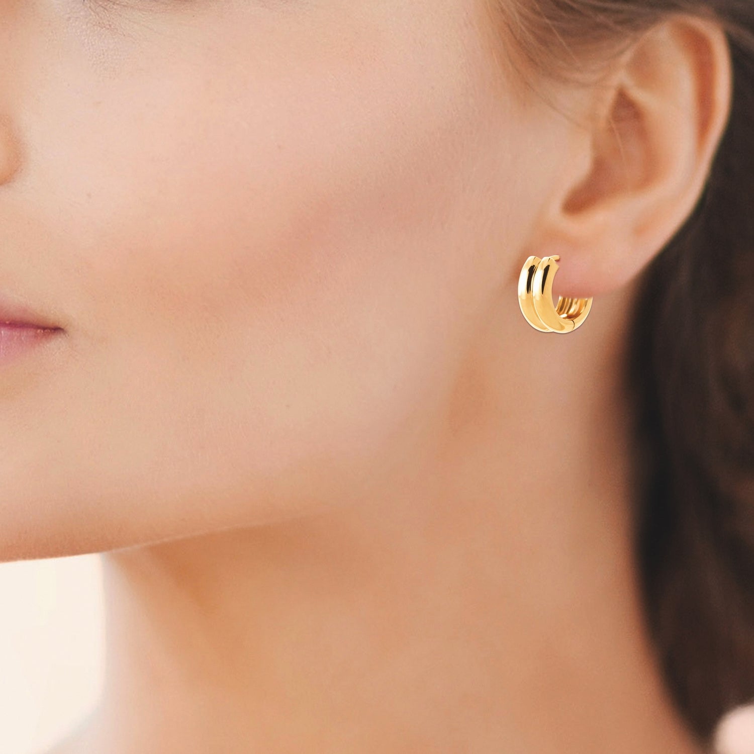 Créoles plaqué or doubles 