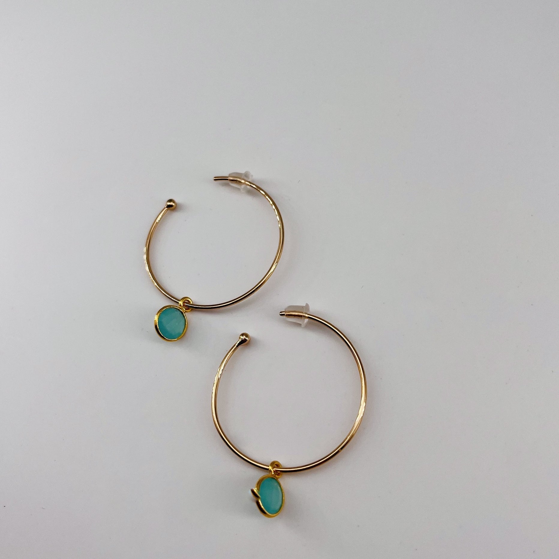 Créoles plaqué or Laure CHRYSOPRASME
