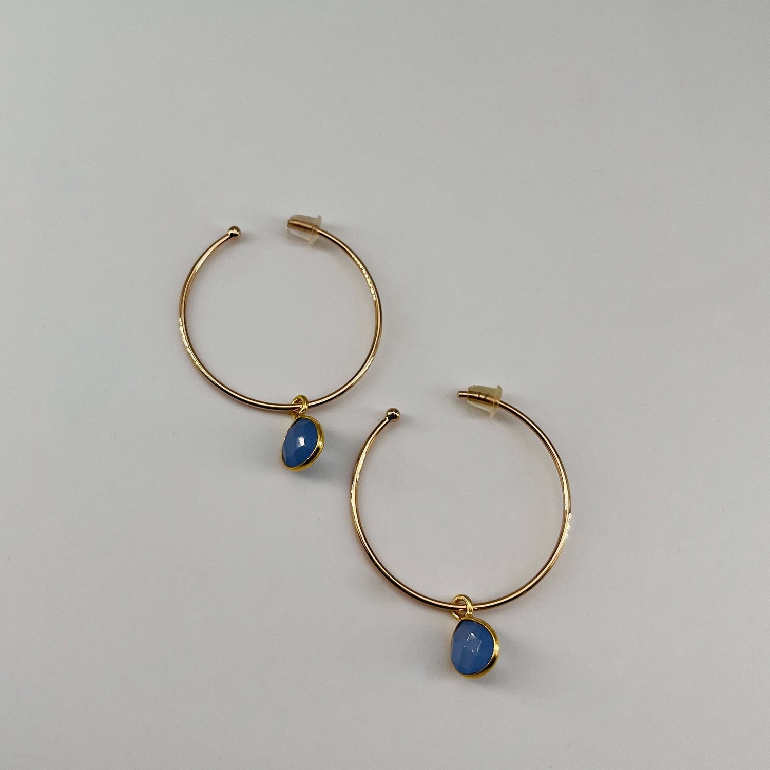 Créoles plaqué or Laure CRISTAL AZUR