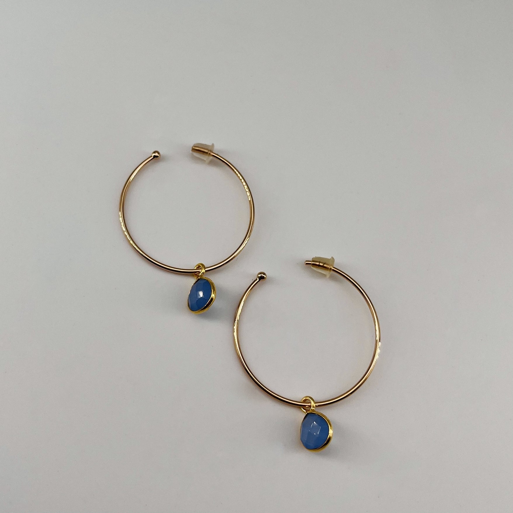 Créoles plaqué or Laure CRISTAL AZUR