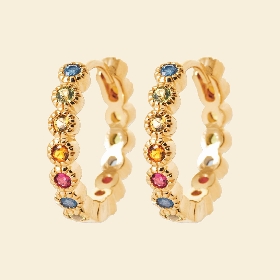 Créoles plaqué or - multicolores