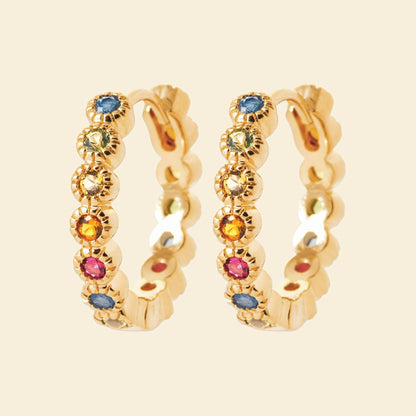 Créoles plaqué or - multicolores 