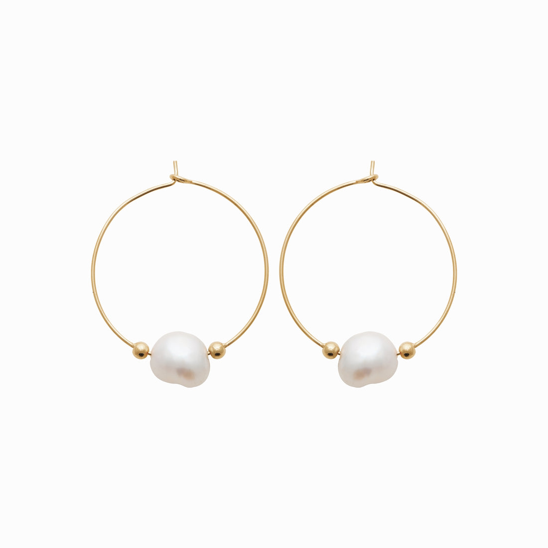 Créoles plaqué or &amp; perles de culture 
