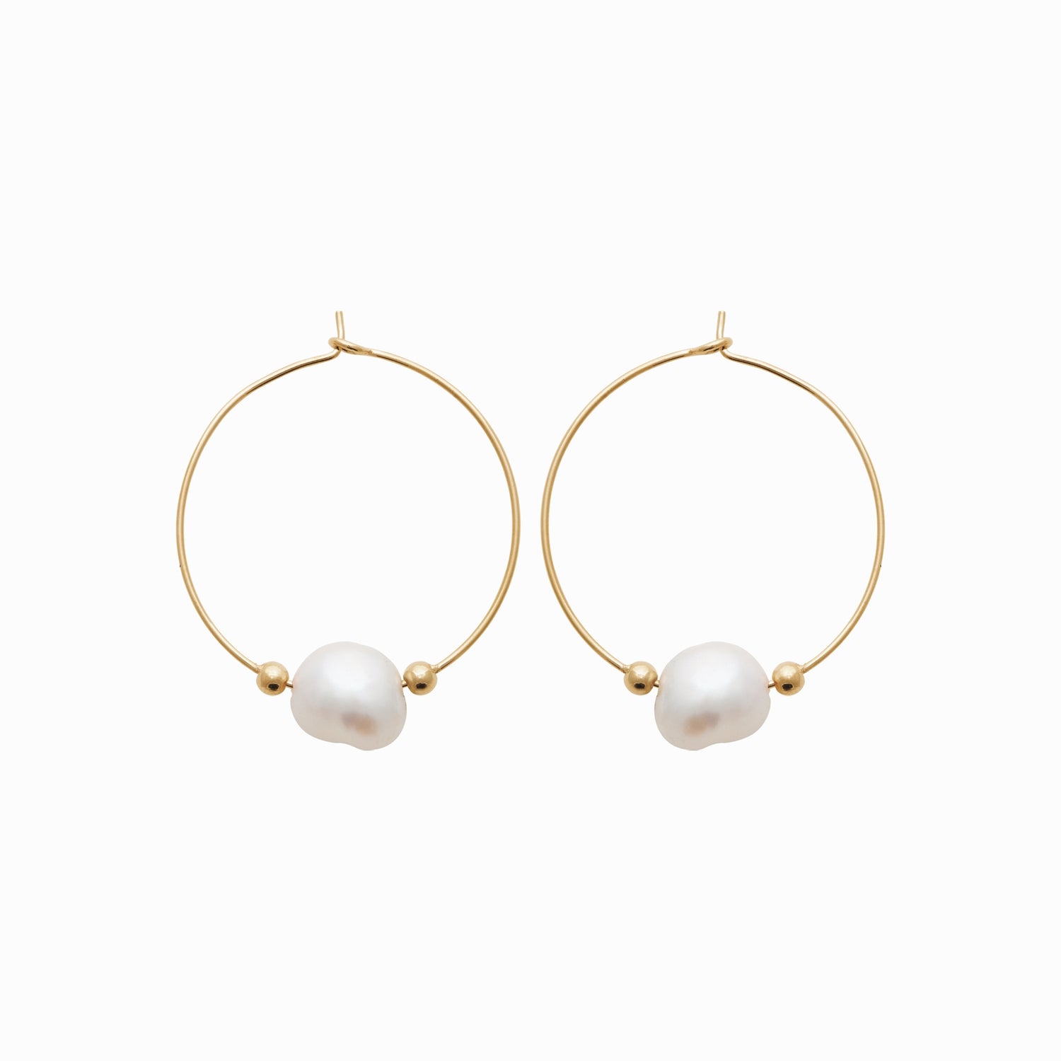 Créoles plaqué or &amp; perles de culture 
