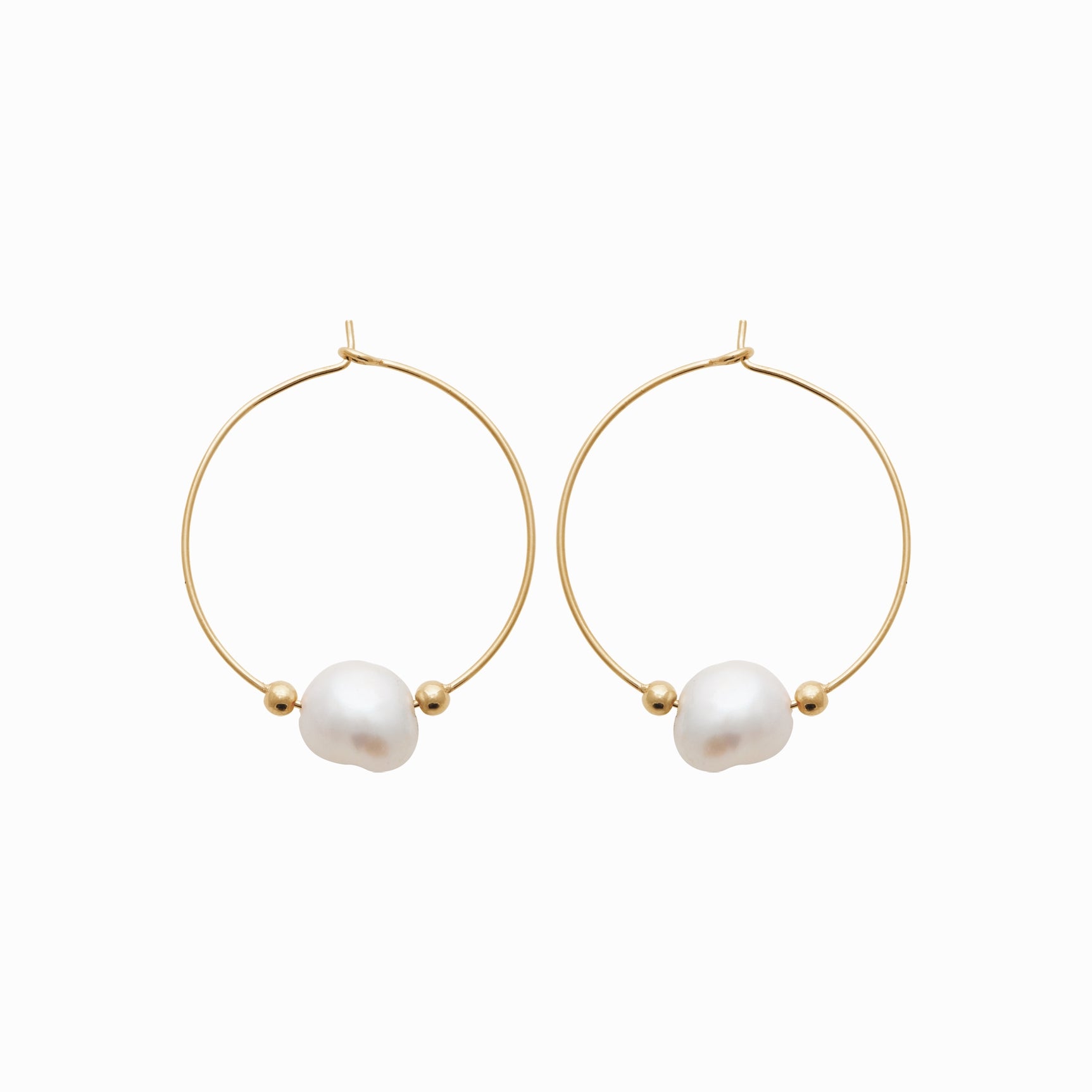 Créoles plaqué or &amp; perles de culture 